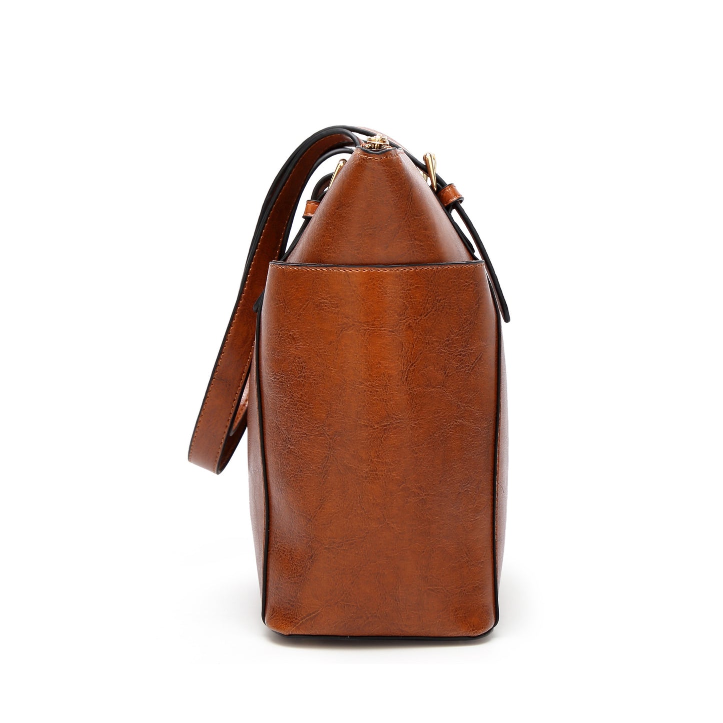 ShineCraft – Elegant Waxed Leather Tote Bag