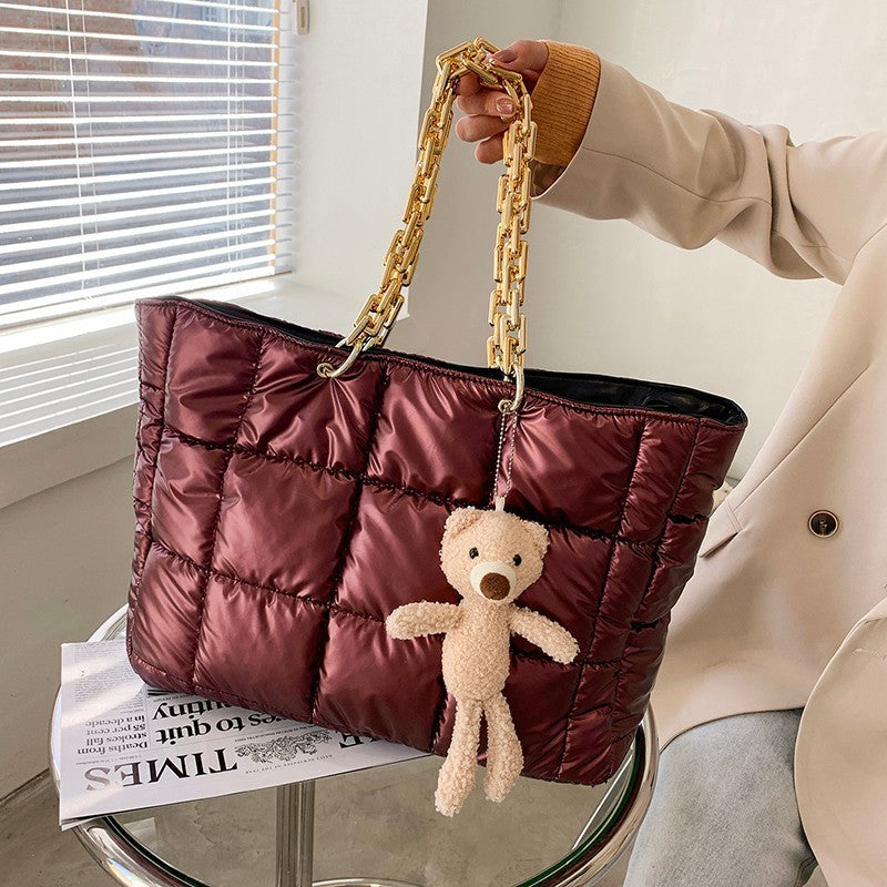 BoldLuxe – Thick Chain Leather Tote for Women