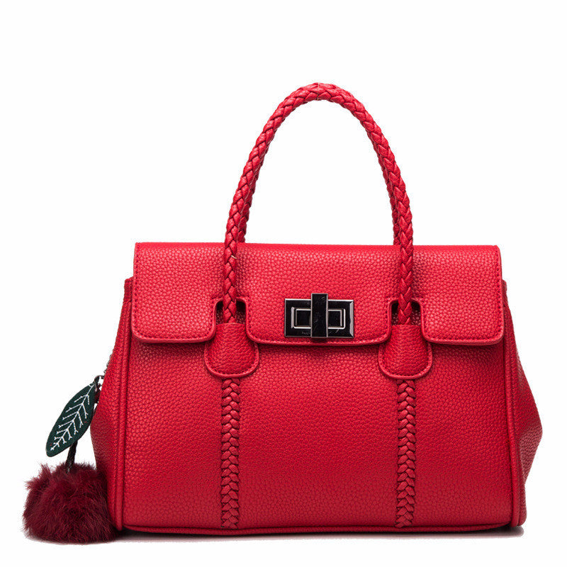 Classic Lychee Pattern Shoulder Bag