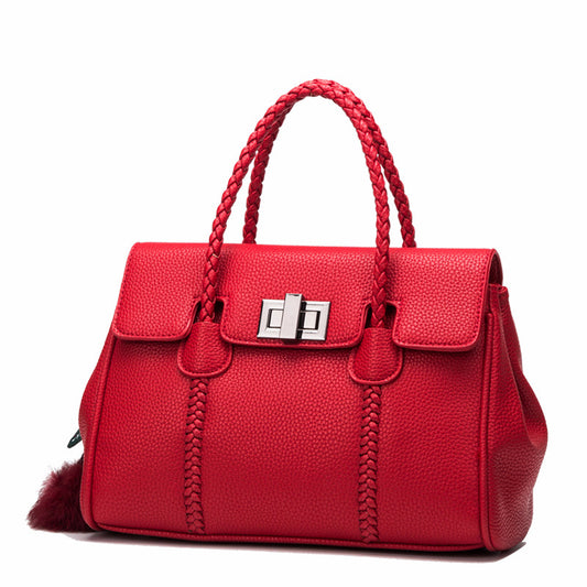 Classic Lychee Pattern Shoulder Bag