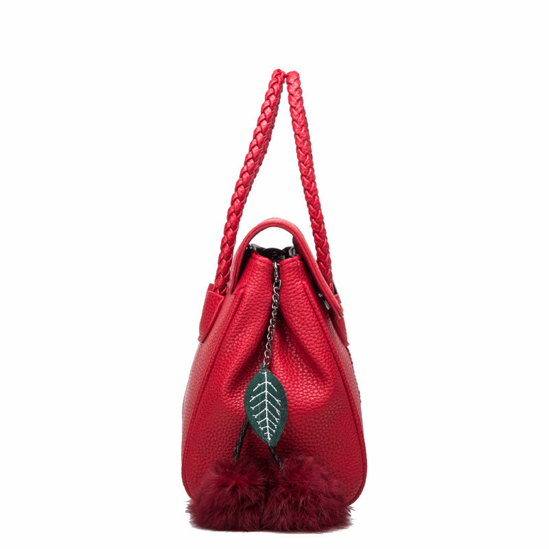 Classic Lychee Pattern Shoulder Bag