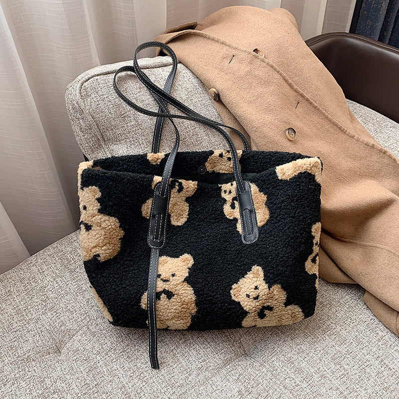 BearHug – Cute Plush Shoulder Tote for Women