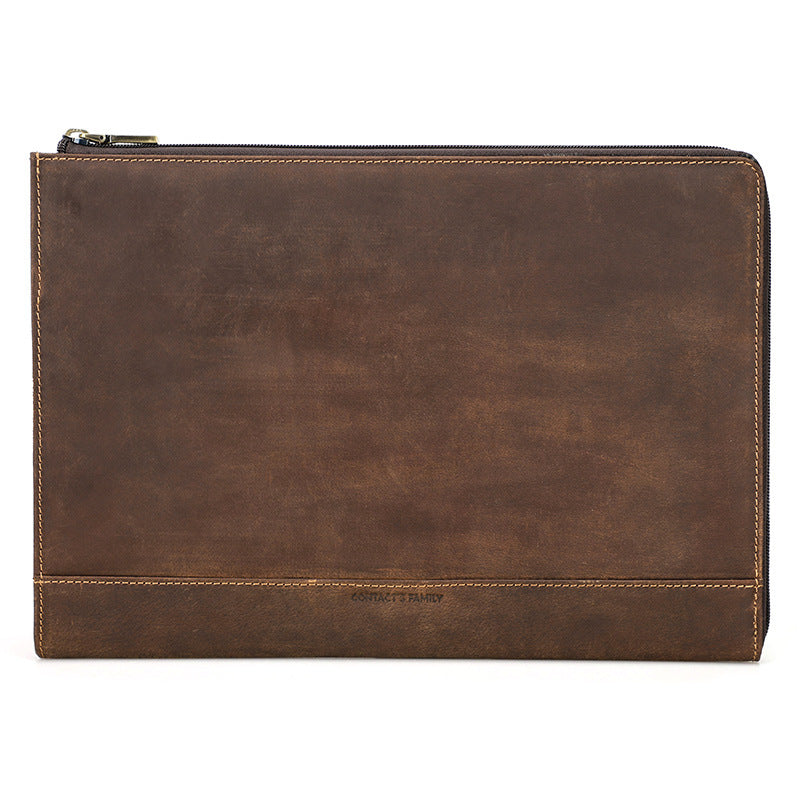 HeritageGuard - Premium Crazy Horse Leather Laptop Bag