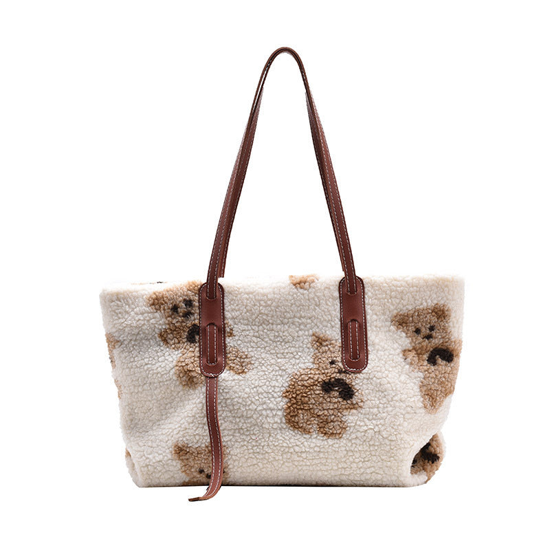 BearHug – Cute Plush Shoulder Tote for Women
