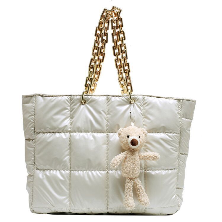 BoldLuxe – Thick Chain Leather Tote for Women