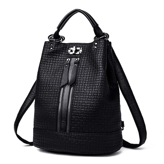 Leather Handbags Fashion Korean Casual Backpack
