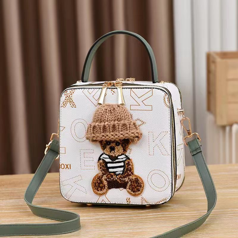 Cute Bear-Shaped Box Shoulder Bag"