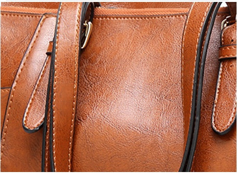 ShineCraft – Elegant Waxed Leather Tote Bag