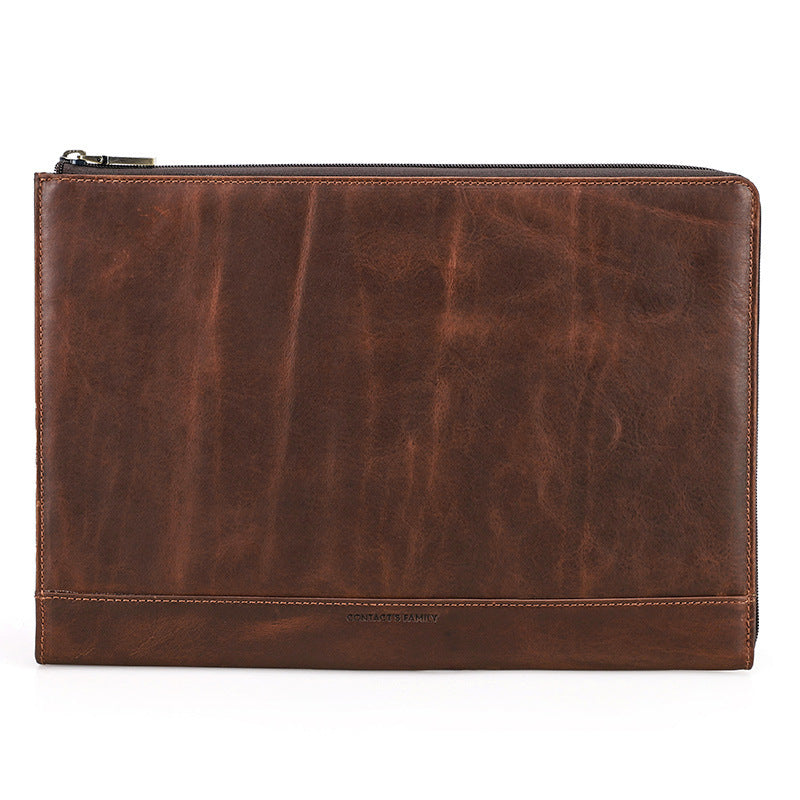 HeritageGuard - Premium Crazy Horse Leather Laptop Bag