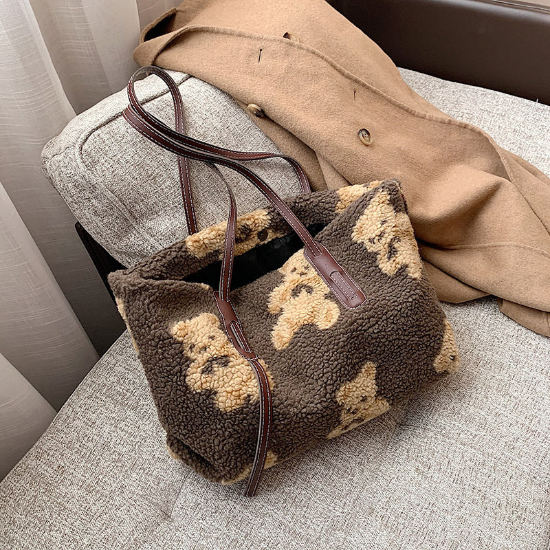 BearHug – Cute Plush Shoulder Tote for Women