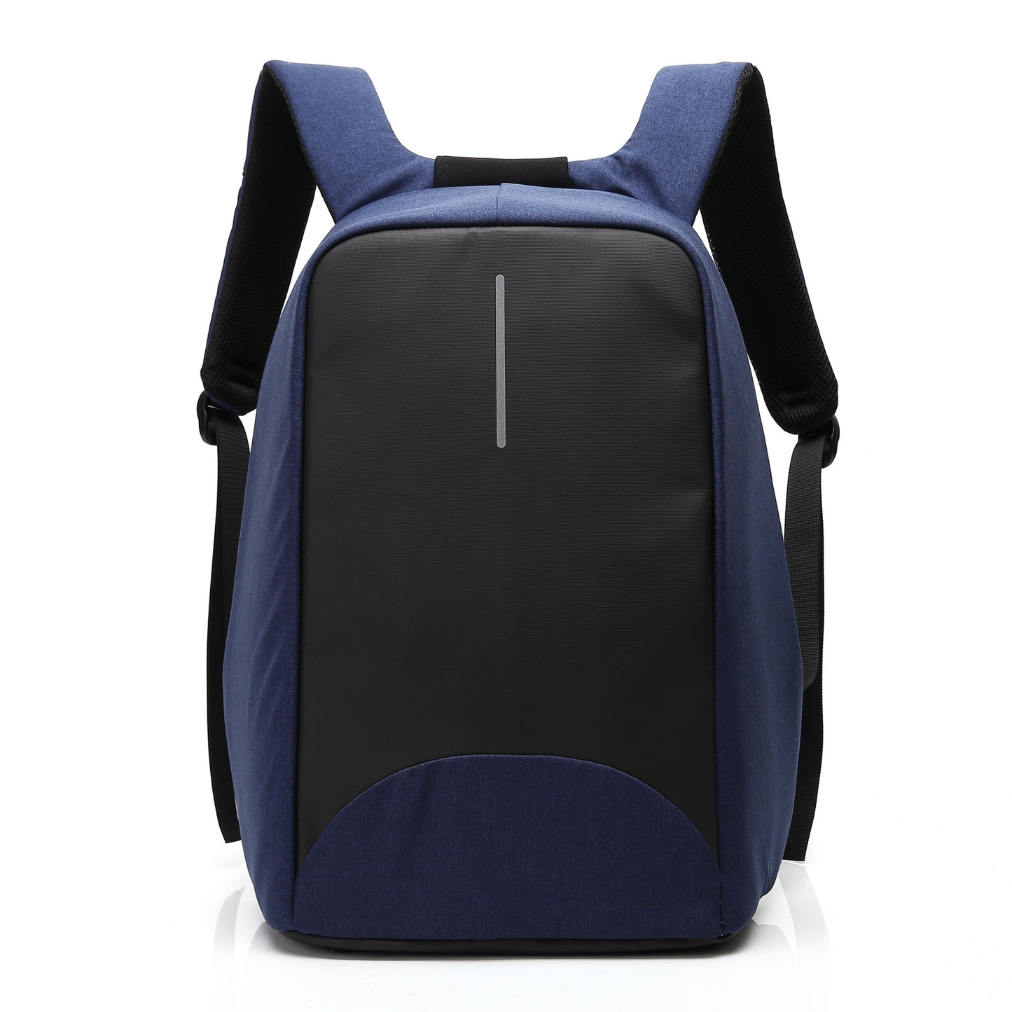 Blue and black backpack on a white background