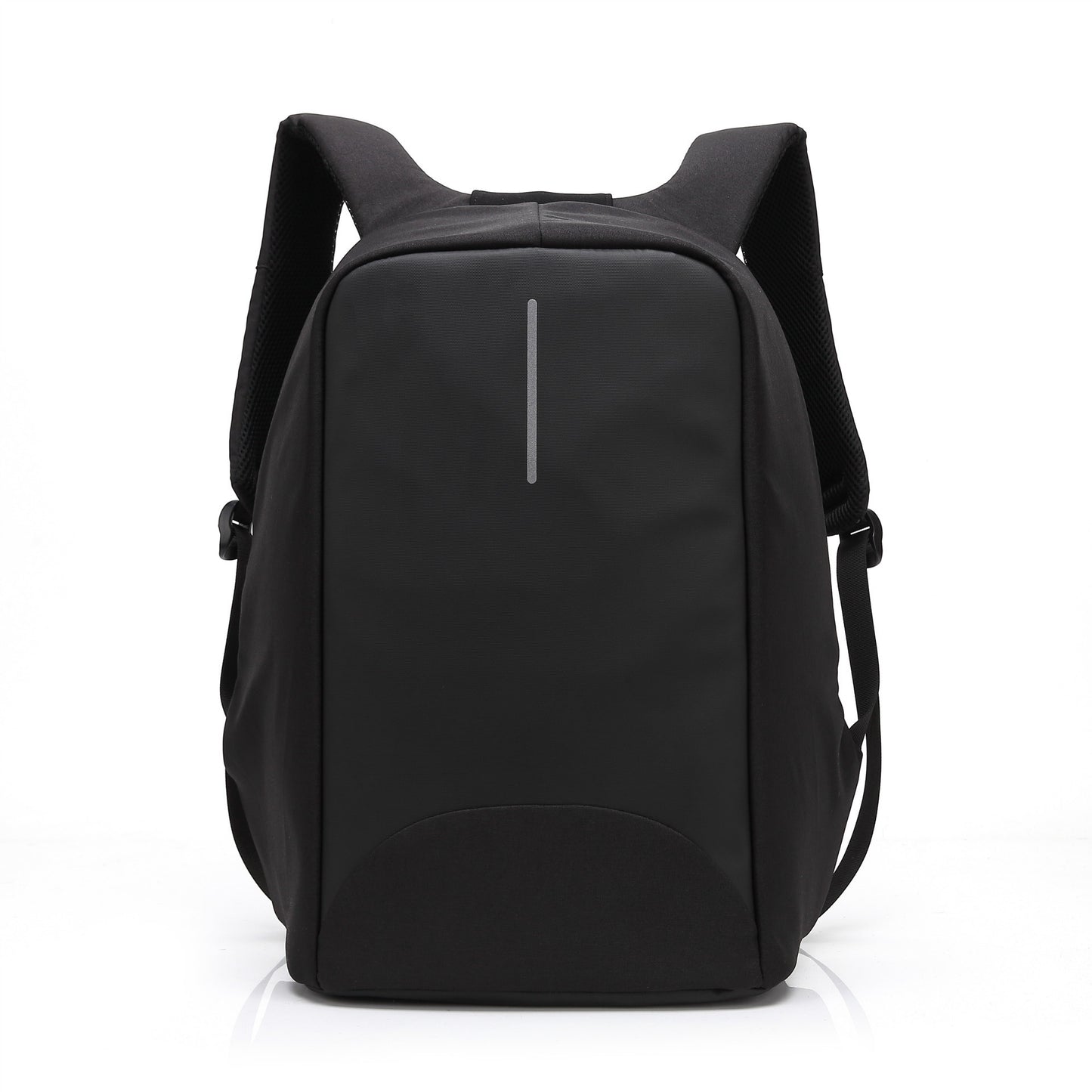Black backpack on a white background