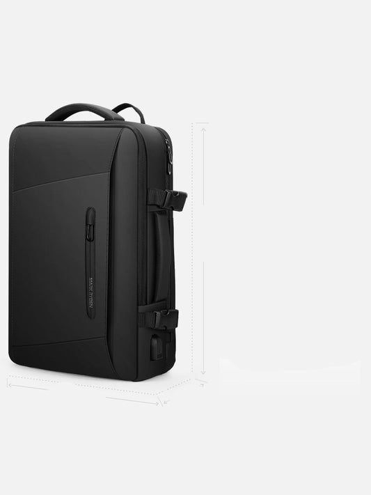 Black backpack on a white background