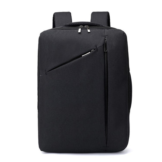 Black backpack on a white background