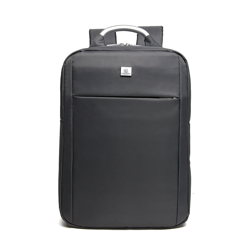 Black backpack on a white background
