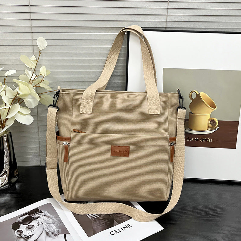 VelvetCord – Trendy Corduroy Tote Bag for Women
