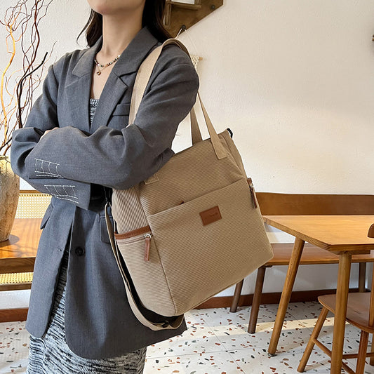 VelvetCord – Trendy Corduroy Tote Bag for Women