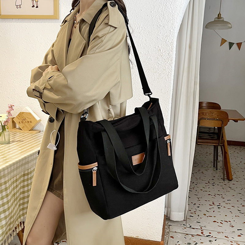 VelvetCord – Trendy Corduroy Tote Bag for Women