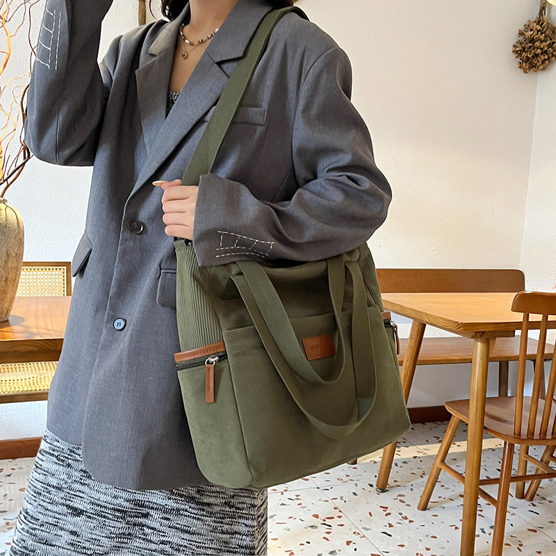VelvetCord – Trendy Corduroy Tote Bag for Women