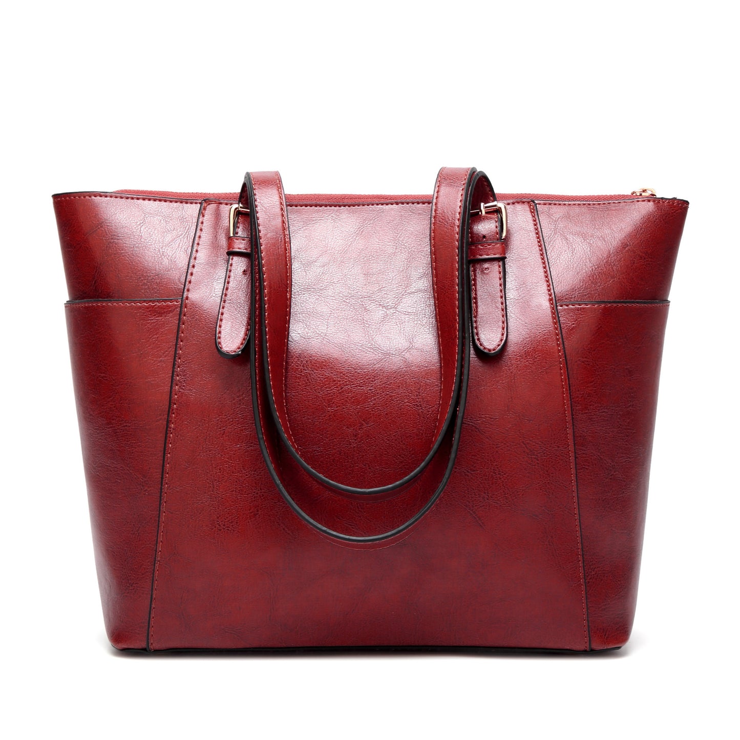 ShineCraft – Elegant Waxed Leather Tote Bag