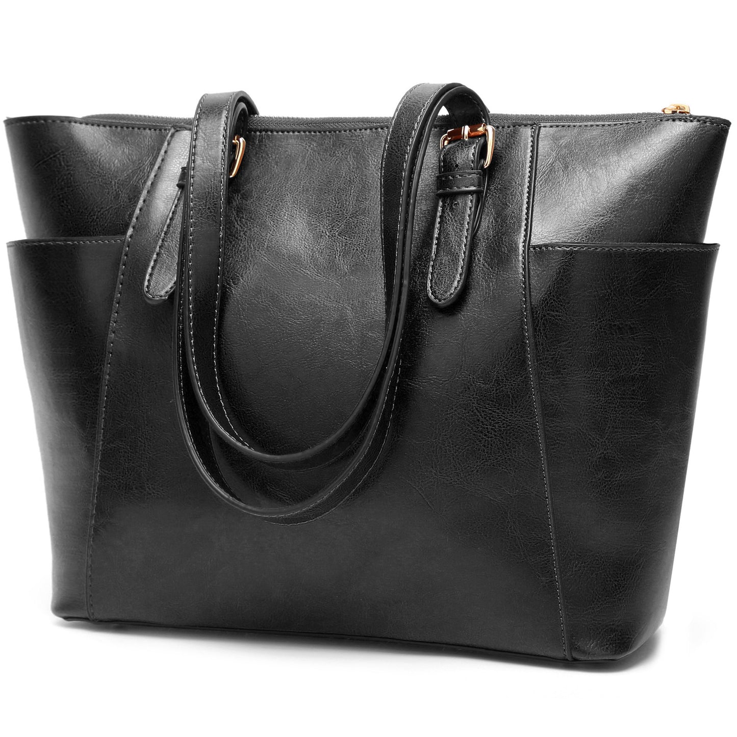 ShineCraft – Elegant Waxed Leather Tote Bag