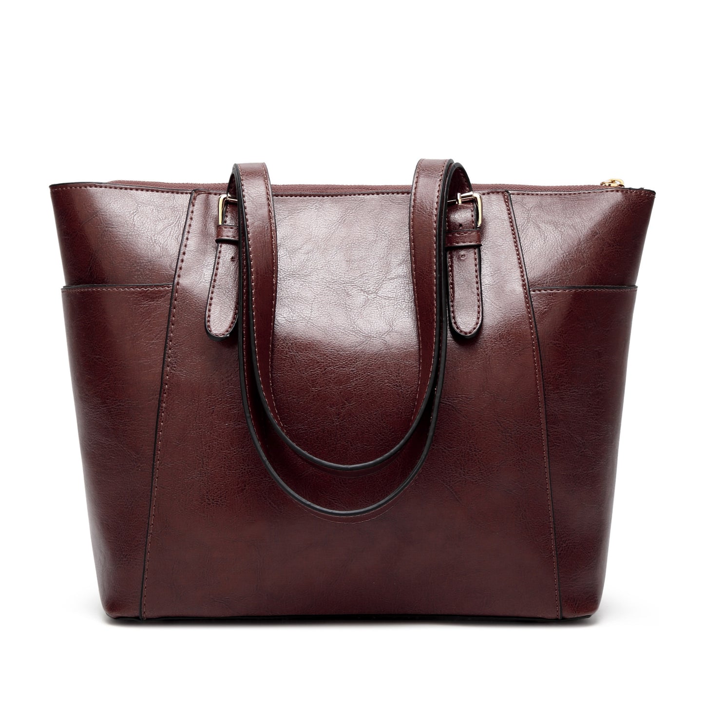 ShineCraft – Elegant Waxed Leather Tote Bag